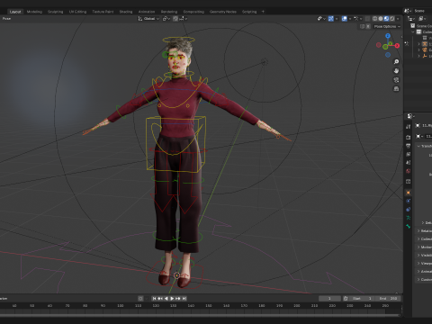 Confident and Modern Look Elegant Toon 3D Woman 3D Модель
