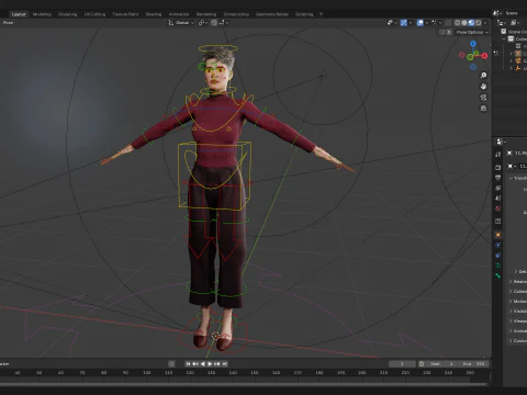 Confident and Modern Look Elegant Toon 3D Woman 3D Model