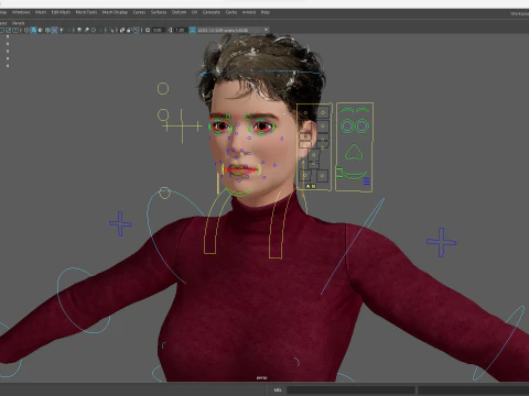 Confident and Modern Look Elegant Toon 3D Woman 3D Model