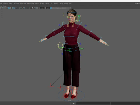 Confident and Modern Look Elegant Toon 3D Woman 3D Model