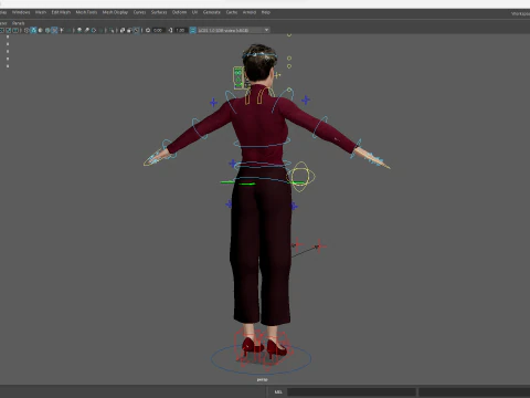 Confident and Modern Look Elegant Toon 3D Woman 3D Model