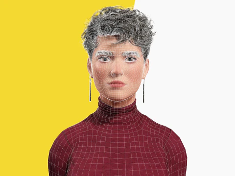 Confident and Modern Look Elegant Toon 3D Woman 3D Model