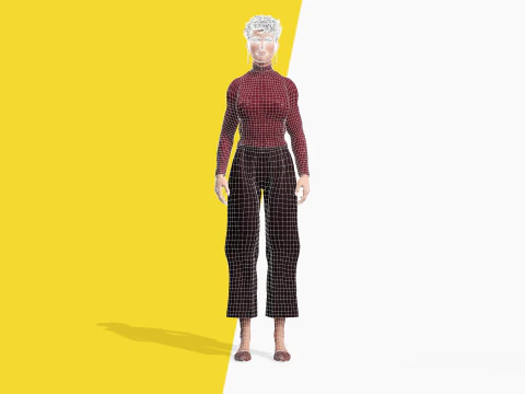 Confident and Modern Look Elegant Toon 3D Woman 3D Model