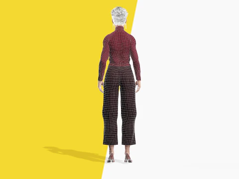Confident and Modern Look Elegant Toon 3D Woman 3D Model