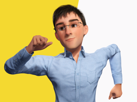 Intellectual Look with Glasses Stylized Professional Male Modello 3D