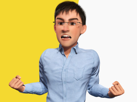 Intellectual Look with Glasses Stylized Professional Male Modello 3D