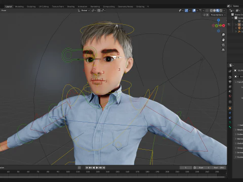 Intellectual Look with Glasses Stylized Professional Male 3D Model
