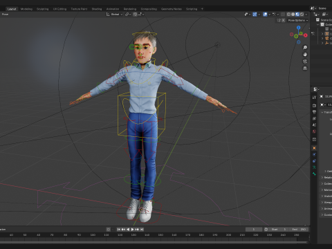 Intellectual Look with Glasses Stylized Professional Male Modello 3D