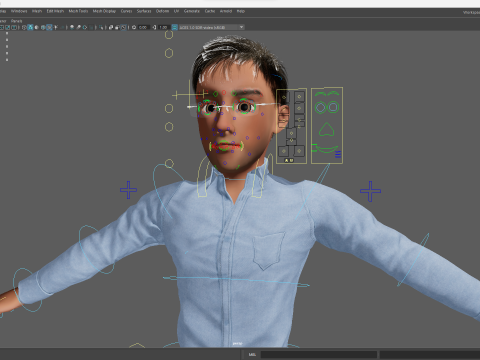 Intellectual Look with Glasses Stylized Professional Male Modello 3D