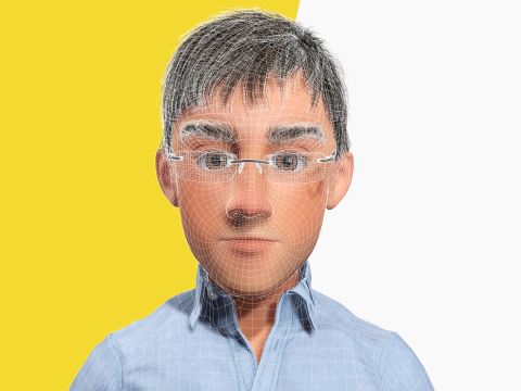 Intellectual Look with Glasses Stylized Professional Male Modello 3D
