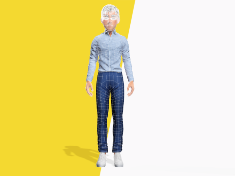 Intellectual Look with Glasses Stylized Professional Male Modello 3D