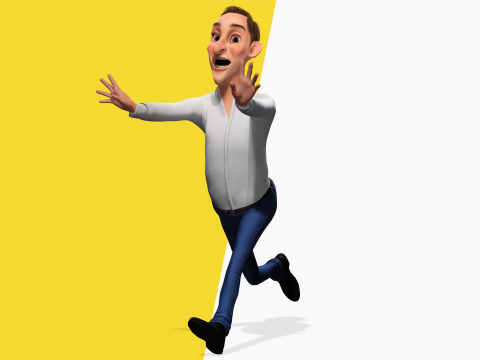 Quirky and Cheerful Rigged Toon 3D Smiling Man 3D Modell