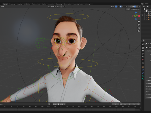 Quirky and Cheerful Rigged Toon 3D Smiling Man 3D Modell