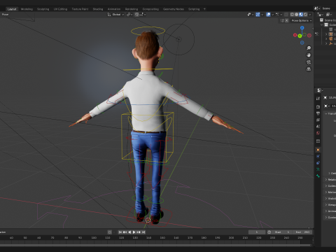 Quirky and Cheerful Rigged Toon 3D Smiling Man 3D Modell