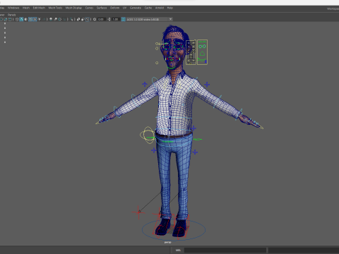 Quirky and Cheerful Rigged Toon 3D Smiling Man 3D Modell