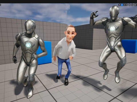 Quirky and Cheerful Rigged Toon 3D Smiling Man 3D Modell