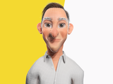 Quirky and Cheerful Rigged Toon 3D Smiling Man 3D Modell
