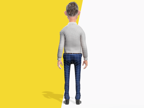 Quirky and Cheerful Rigged Toon 3D Smiling Man 3D Modell