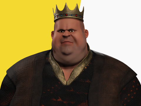 Medieval Royal Rigged Stylized 3D King Character 3D Модель