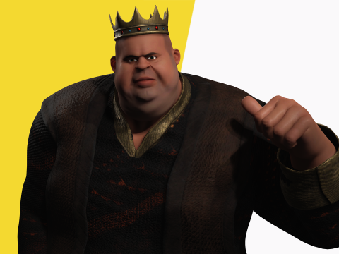 Medieval Royal Rigged Stylized 3D King Character 3D Модель