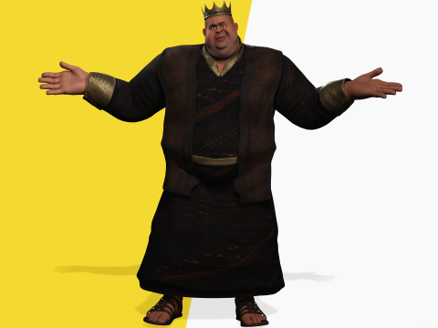 Medieval Royal Rigged Stylized 3D King Character 3D Модель