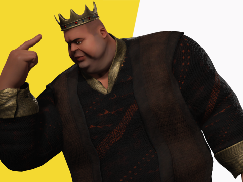 Medieval Royal Rigged Stylized 3D King Character 3D Модель