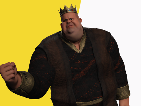 Medieval Royal Rigged Stylized 3D King Character 3D Модель