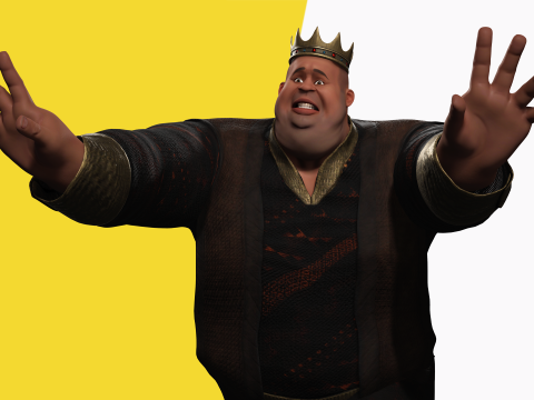 Medieval Royal Rigged Stylized 3D King Character 3D Модель