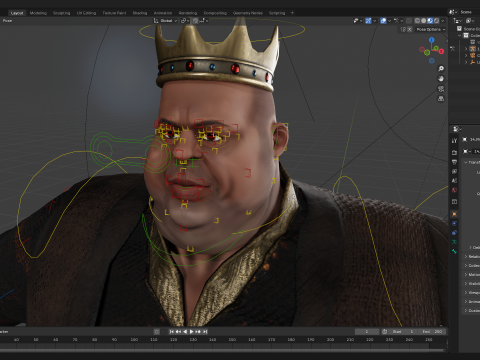 Medieval Royal Rigged Stylized 3D King Character 3D Модель