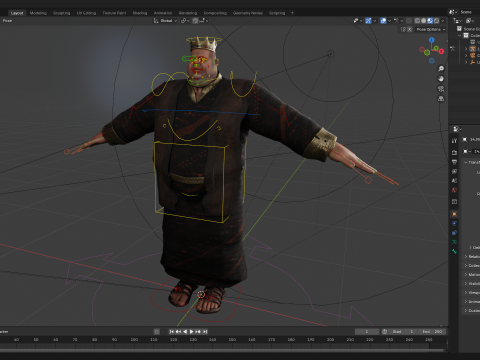 Medieval Royal Rigged Stylized 3D King Character 3D Модель