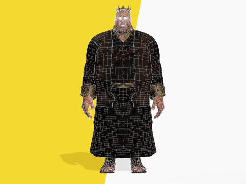 Medieval Royal Rigged Stylized 3D King Character 3D Модель