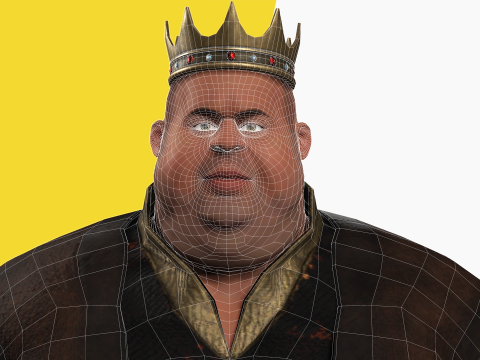 Medieval Royal Rigged Stylized 3D King Character 3D Модель