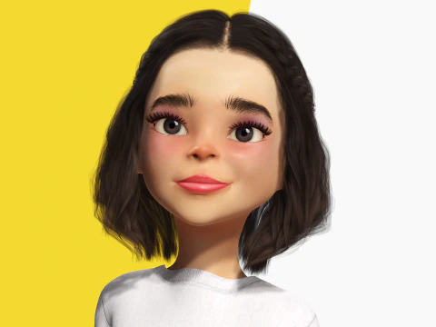 Cute Playful Character Rigged Stylized 3D Young Girl 3D Model