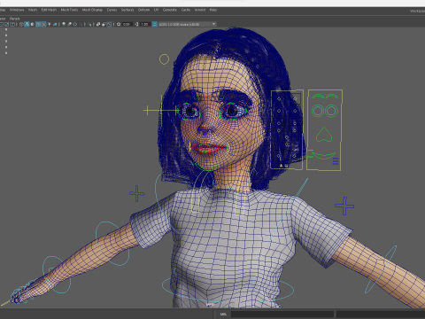 Cute Playful Character Rigged Stylized 3D Young Girl Model 3D
