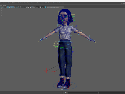 Cute Playful Character Rigged Stylized 3D Young Girl Model 3D