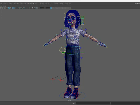 Cute Playful Character Rigged Stylized 3D Young Girl 3D Model