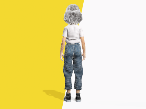 Cute Playful Character Rigged Stylized 3D Young Girl Model 3D