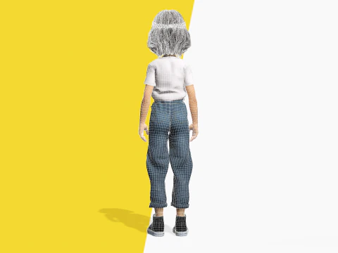 Cute Playful Character Rigged Stylized 3D Young Girl 3D Model