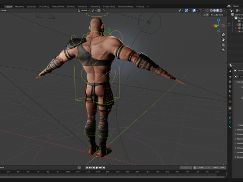 Stylized 3D Barbarian Warrior Tribal Strong Fighter Rigged Modelo 3D