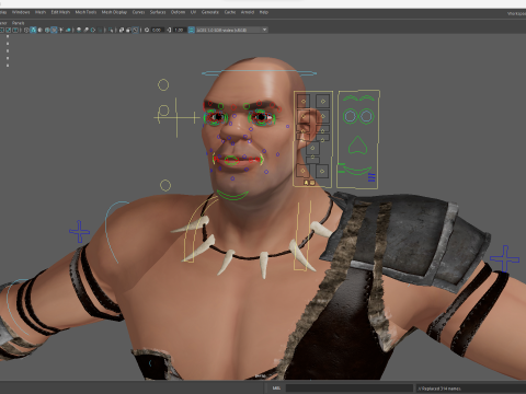Stylized 3D Barbarian Warrior Tribal Strong Fighter Rigged Modelo 3D
