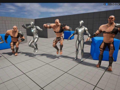 Stylized 3D Barbarian Warrior Tribal Strong Fighter Rigged 3D Model