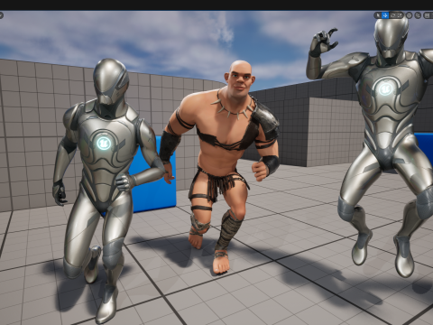 Stylized 3D Barbarian Warrior Tribal Strong Fighter Rigged Modelo 3D