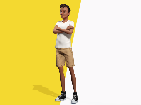 Relaxed and Cool Look Stylized 3D Young Male Character 3D मॉडल