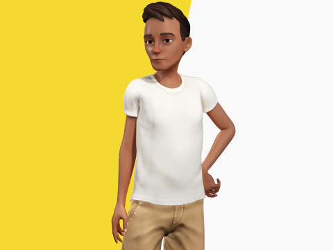 Relaxed and Cool Look Stylized 3D Young Male Character 3D Model