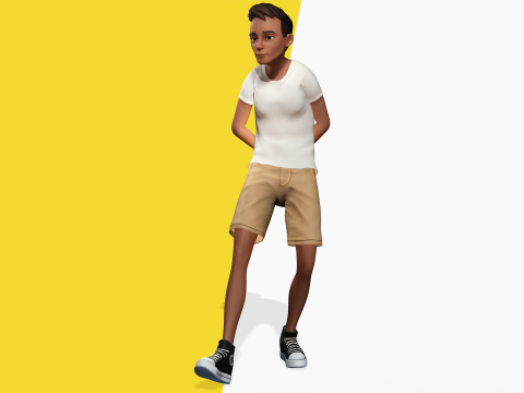 Relaxed and Cool Look Stylized 3D Young Male Character 3D मॉडल