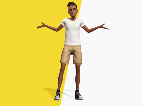 Relaxed and Cool Look Stylized 3D Young Male Character 3D मॉडल