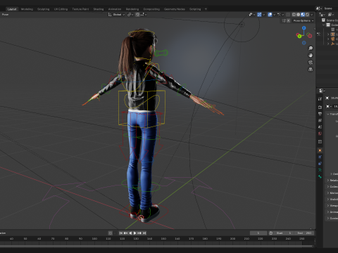 Trendy Girl with Leather Jacket Stylized 3D Female Character 3D 모델