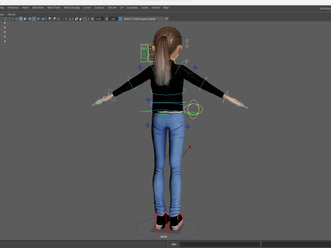 Trendy Girl with Leather Jacket Stylized 3D Female Character 3D 모델