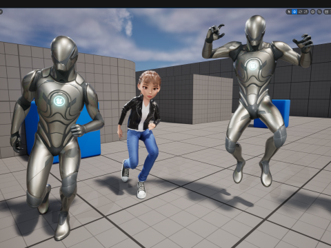Trendy Girl with Leather Jacket Stylized 3D Female Character 3D 모델