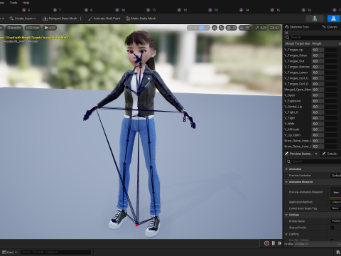 Trendy Girl with Leather Jacket Stylized 3D Female Character 3D 모델